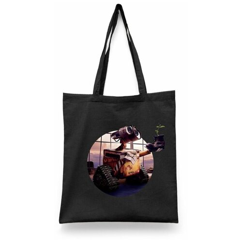 фото Сумка-шоппер унисекс каждому своё "валли/wall-e/мультфильм" белая