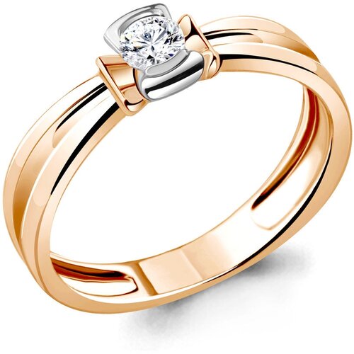 фото Золотое кольцо aquamarine 960417к с бриллиантом diamant-online