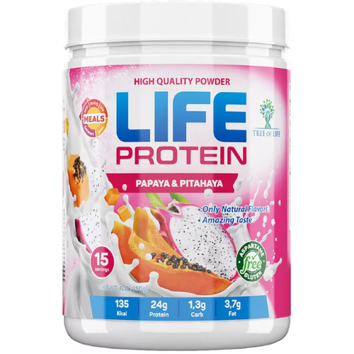 life protein 450 gr 15 порции й клубника LIFE Protein 450 gr, 15 порции(й), папайя и питайя