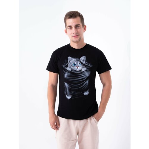 фото Футболка, размер 56, черный нет бренда