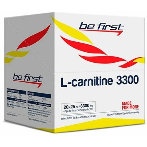 BeFirst, L-carnitine 3300, 20 ампул по 25мл (цитрусовый микс) be first aakg 2 1 strong 8000 20 ампул цитрусовый микс