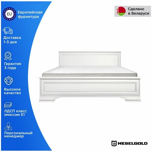 Кровать Кентаки S320-LOZ160х200 с подъемным механизмом белый МебельГолд