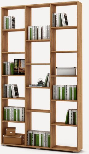 Изображение товара Стеллаж деревянный для книг, документов и игрушек "Эльбрус 3", ЛДСП, открытый, 17 полок, 205x116,8x22 см