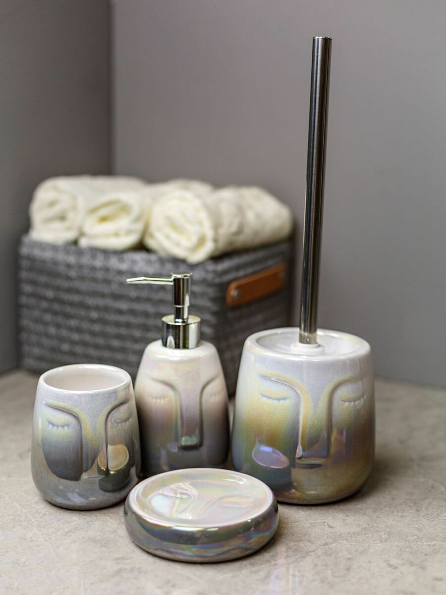 Набор для ванной комнаты аксессуары для ванны BATH PLUS BELLE (4 предмета) керамика
