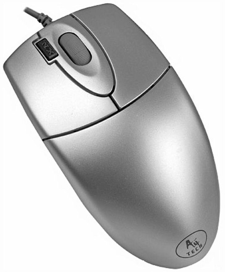 Мышь A4TECH OP-620D, оптическая, проводная, USB, серебристый [op-620d silver usb]