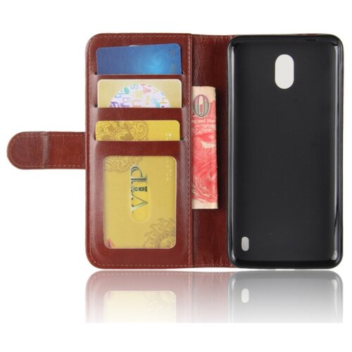 фото Чехол-книжка mypads для nokia 2 с мульти-подставкой застёжкой и визитницей коричневый