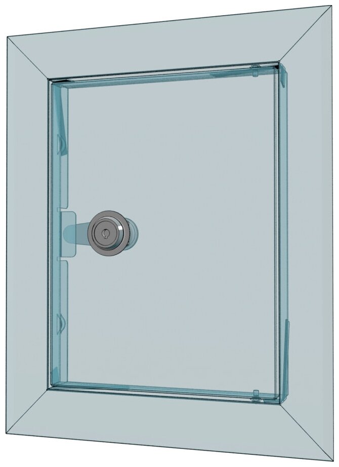 Ревизионный люк-дверца с фланцем и замком на ключе Evecs ЛТ3050МЗ, белый, 360 х 560 мм, фланец 300 х 500 мм - фотография № 3