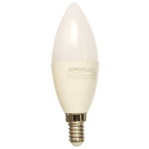 Электрическая светодиодная лампа Ergolux LED-C35-11W-E14-6K Свеча 11Вт E14 6500K 13620 15907801