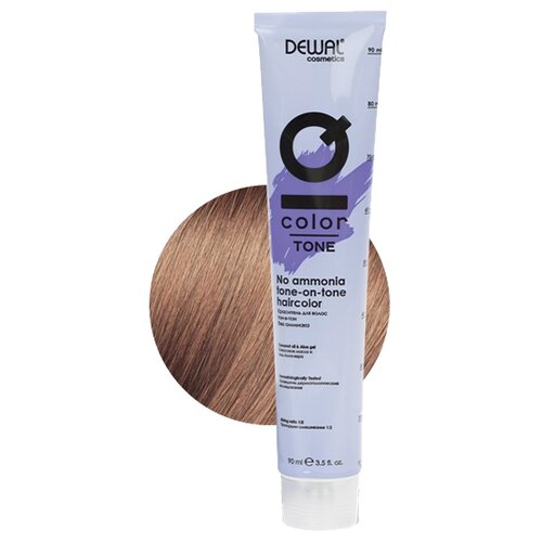 dewal cosmetics краситель перманентный iq color 3 0 dark brunette 90 мл Dewal Cosmetics Краситель полуперманентный IQ COLOR TONE, 8 Light blonde, 90 мл