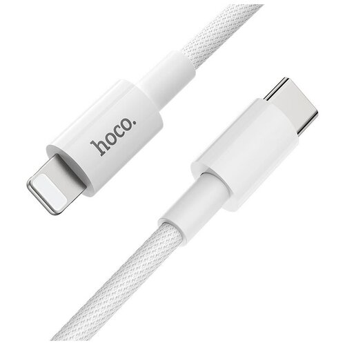 USB-C кабель HOCO X56 New Original Lightning 8-pin, 3А, PD20W, 1м, нейлон (белый) usb c кабель hoco x70 ferry lightning 8 pin 3а pd20w 1м нейлон белый