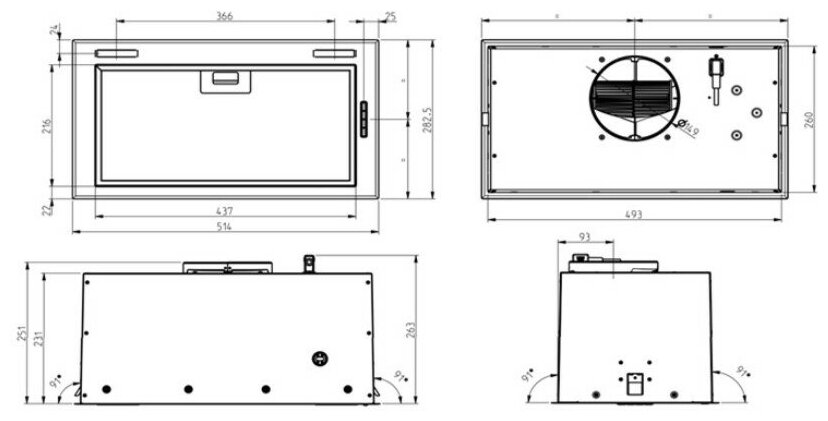 Вытяжка ELICA FOLD BL MAT/A/52