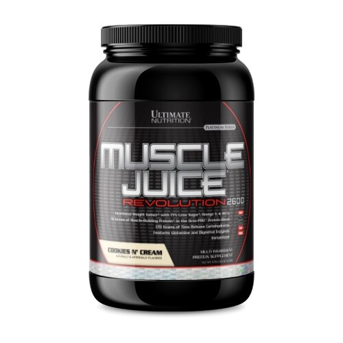 Гейнер Ultimate Nutrition Muscle Juice Revolution, 2120 г, печенье со сливками ultimate muscle juice revolution 2600 2120 g сливочное печенье