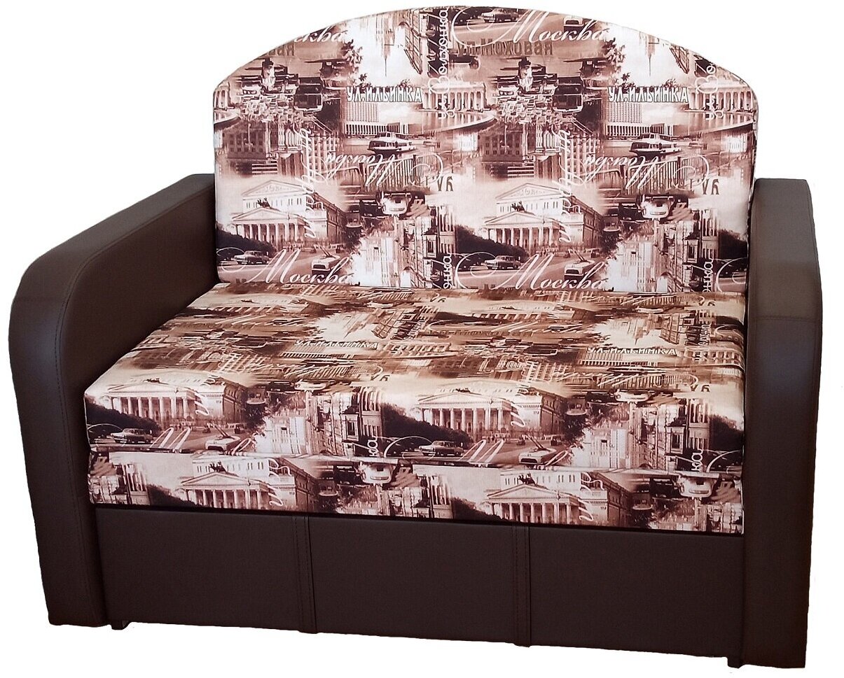 Раскладной диван-кровать StylChairs Соня, обивка: текстиль/экокожа, цвет: шоколад - фотография № 1