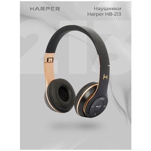 HARPER HB-213, black наушники беспроводные harper hb 217 black bluetooth с микрофоном microsd mp3 плеер