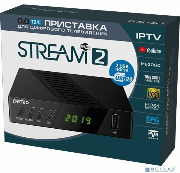 Perfeo DVB-T2/C приставка "STREAM-2" для цифр.TV, Wi-Fi, IPTV, HDMI, 2 USB, DolbyDigital, пульт ДУ - фото №6