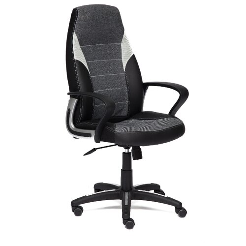 фото Компьютерное кресло tetchair интер, обивка: текстиль/искусственная кожа, цвет: черный/темно-серый,серый
