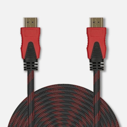 HDMI кабель 5м / HDMI-HDMI / Кабель hdmi 2.0 / 1080 FullHD 4K UltraHD / Черно-Красный hdmi кабель 5 метров 2 шт 1080 fullhd 4k ultrahd кабель аудио видео hdmi кабель hdmi кабель hdmi hdmi высокоскоростной кабель hdmi