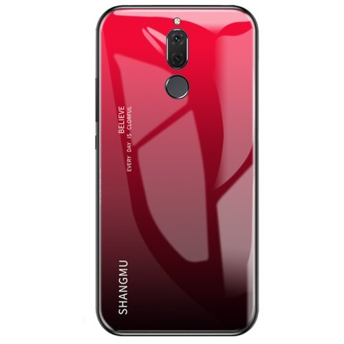 фото Чехол-бампер mypads для huawei mate 20 lite стеклянный из закаленного стекла с эффектом градиент зеркальный блестящий переливающийся красный