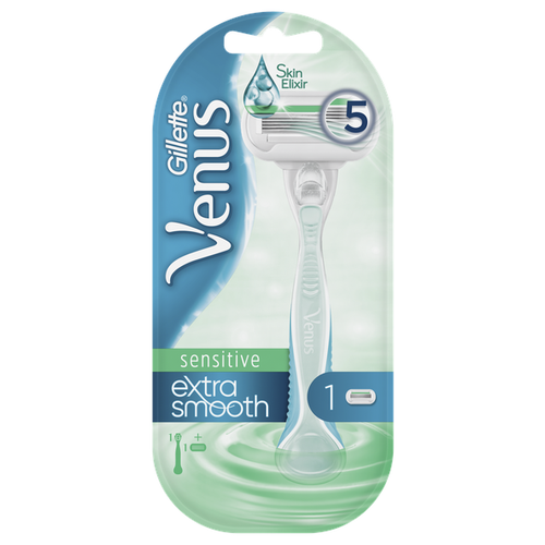 Venus Extra Smooth Sensitive Бритвенный станок, 1 шт., с 1 сменным лезвием в комплекте venus бритвенный станок deluxe smooth sensitive с 1 сменным лезвием