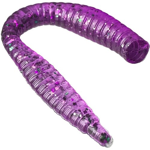 фото Силиконовые приманки для ловли форели, червь с плоским хвостом, мягкая приманка для рыбалки, цвет фиолетовый, 5 шт bambucho