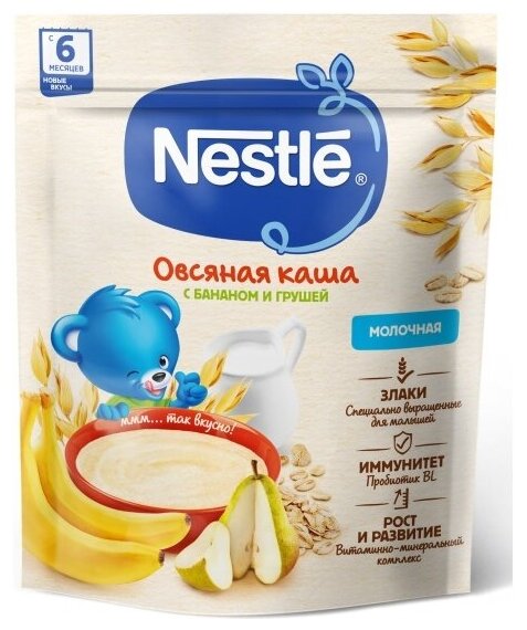 Каша молочная Nestle (Нестле) овсяная с грушей и бананом с 6 мес 200 г