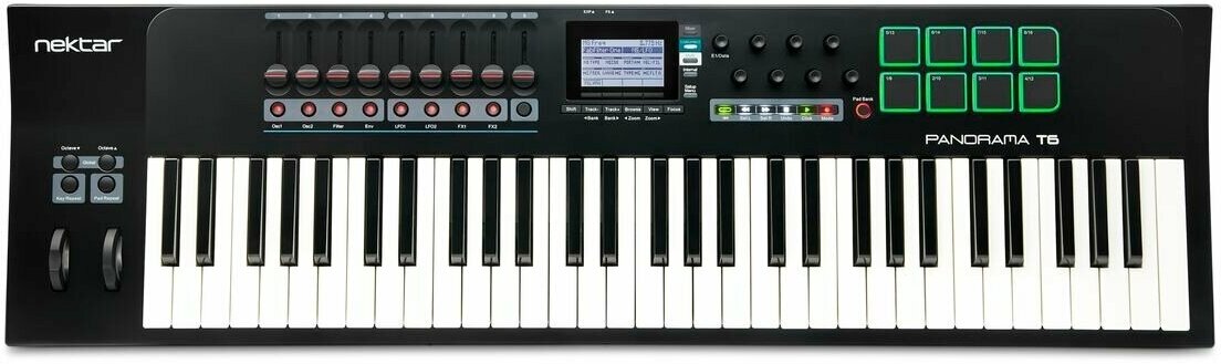 Nektar Panorama T6 USB MIDI DAW контроллер, 61 клавиша, 8 пэдов с датчиком силы нажатия