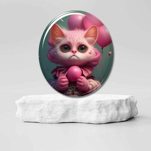 Брошь, розовый женская дизайнерская брошь кошка