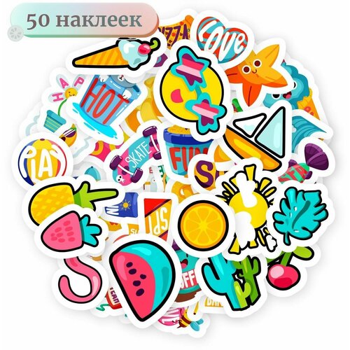 Наклейки - Лето и Отпуск - 55шт.