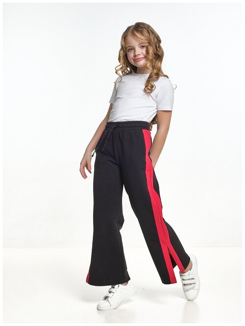 Школьные брюки клеш  Mini Maxi, повседневный стиль, размер 146, черный, красный