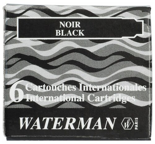Картридж (чернила) WATERMAN (Ватерман) черный 6 шт в упаковке, 6 INK Cartridge International Black