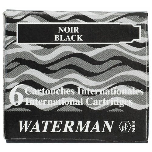 Картридж (чернила) WATERMAN (Ватерман) черный 6 шт в упаковке, 6 INK Cartridge International Black конвертер для перьевых ручек waterman