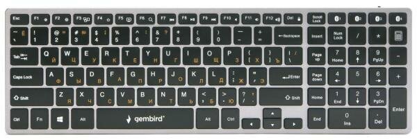 Клавиатура беспроводная Gembird KBW-2 Bluetooth серебристый