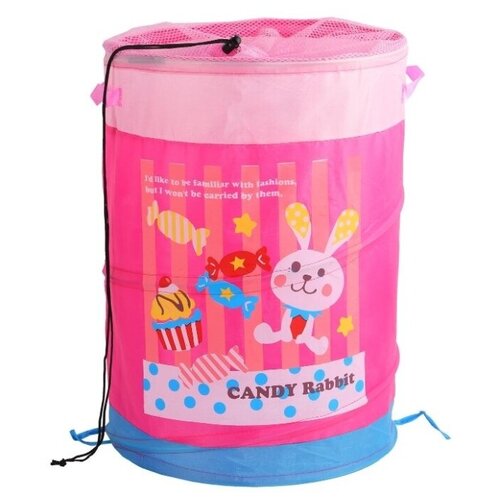 фото Корзина для игрушек "зайчик", размер 38*45 см, полиэстер, цвет розовый джамбо тойз