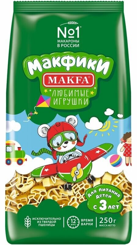 Макаронные изделия Макфики Makfa Любимые игрушки