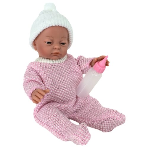 фото Пупс Lamagik Новорожденная девочка в розовой пижамке с бутылочкой, 28 см, RN28M