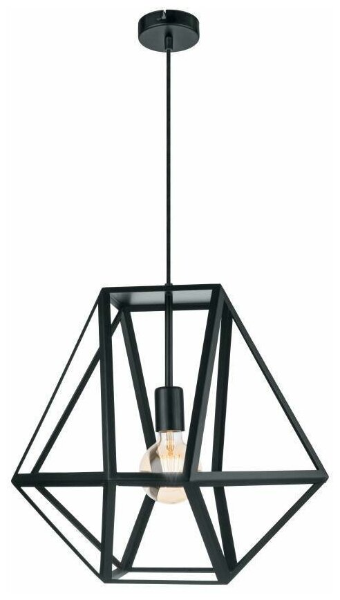 Потолочный светильник EGLO Embleton 49756, E27, 60 Вт, кол-во ламп: 1 шт., цвет: черный