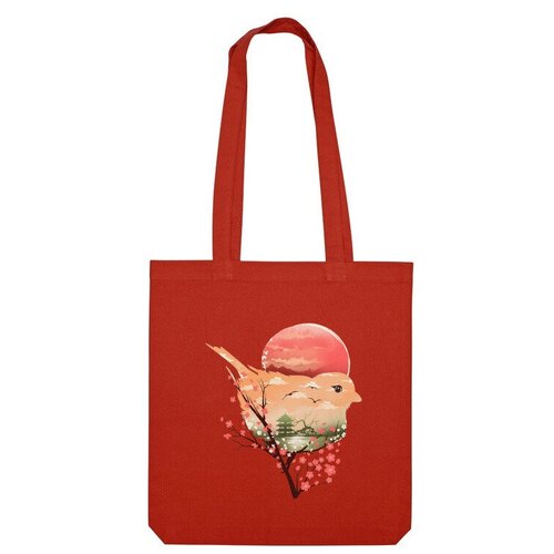 Сумка шоппер Us Basic, красный artwknd белая японская сумка узелок artwknd