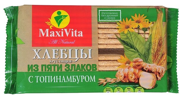 Хлебцы хрустящие Maxi Vita из 5 злаков с топинамбуром