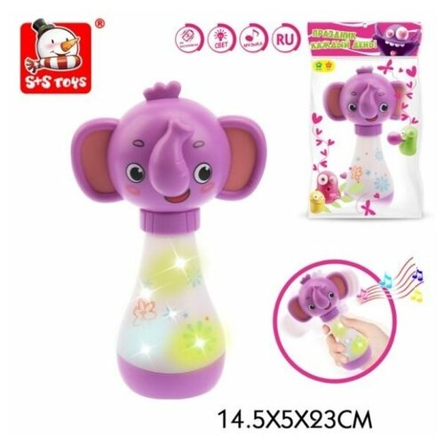 проектор игрушка для малышей слоненок арт 201011431 Светящаяся музыкальная игрушка Слоненок в пак.14,5х5х23 см арт.200505863