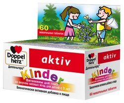 Доппельгерц Kinder Витамины для глаз со вкусом лесных ягод д/детей с 3 лет таб. жев. №60