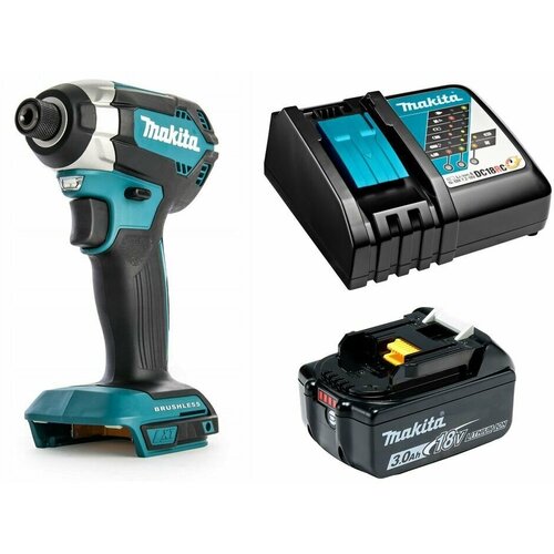 Ударный шуруповерт аккумуляторный 170Нм 18В LXT Li-Ion 1x3Ач Makita DTD153RF гайковерт аккумуляторный 18в 330нм 3 8 makita dtw302 li ion без акб и з у dtw302z