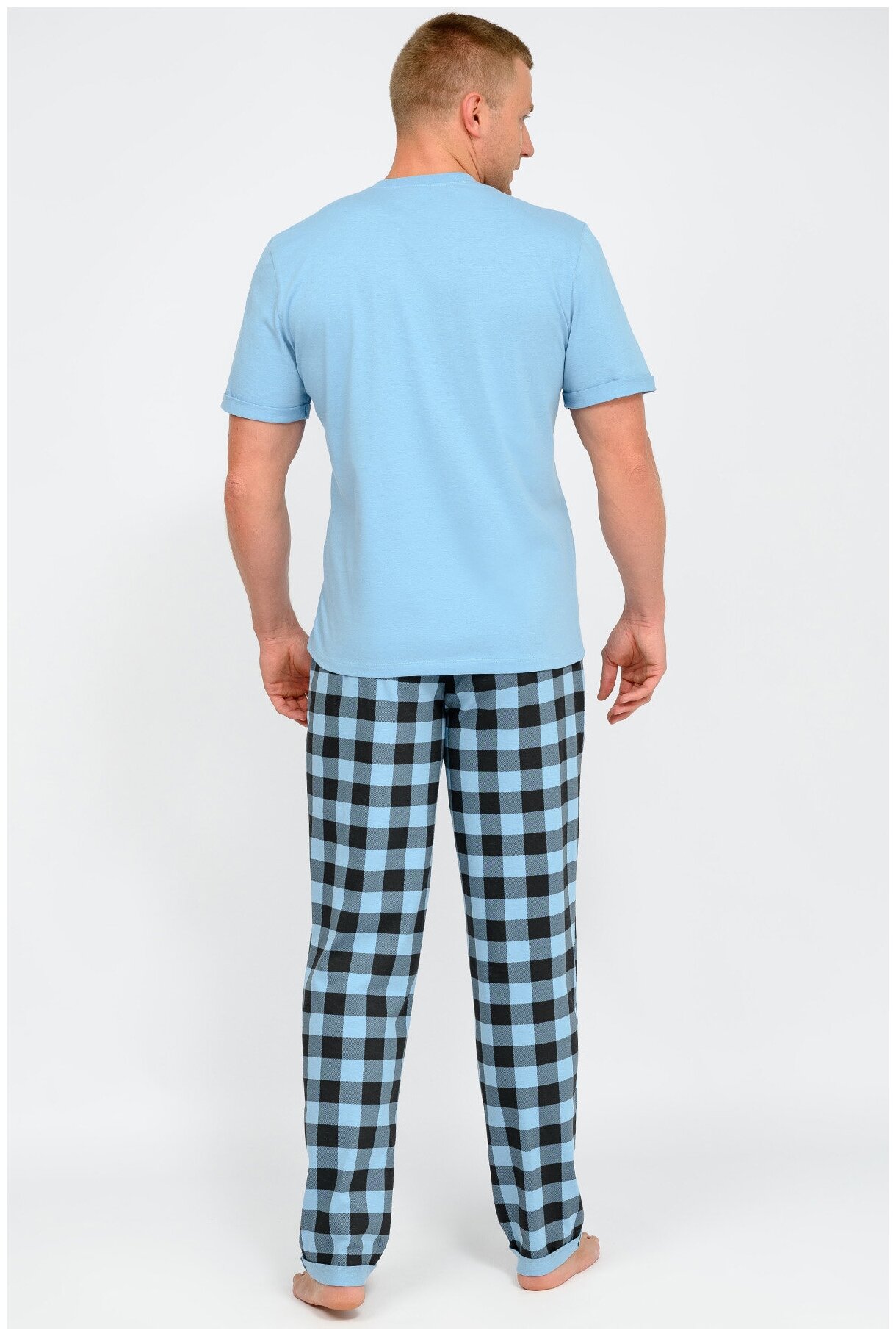 Пижама Ш'аrliзе, брюки, трикотажная, размер 56, голубой - фотография № 9
