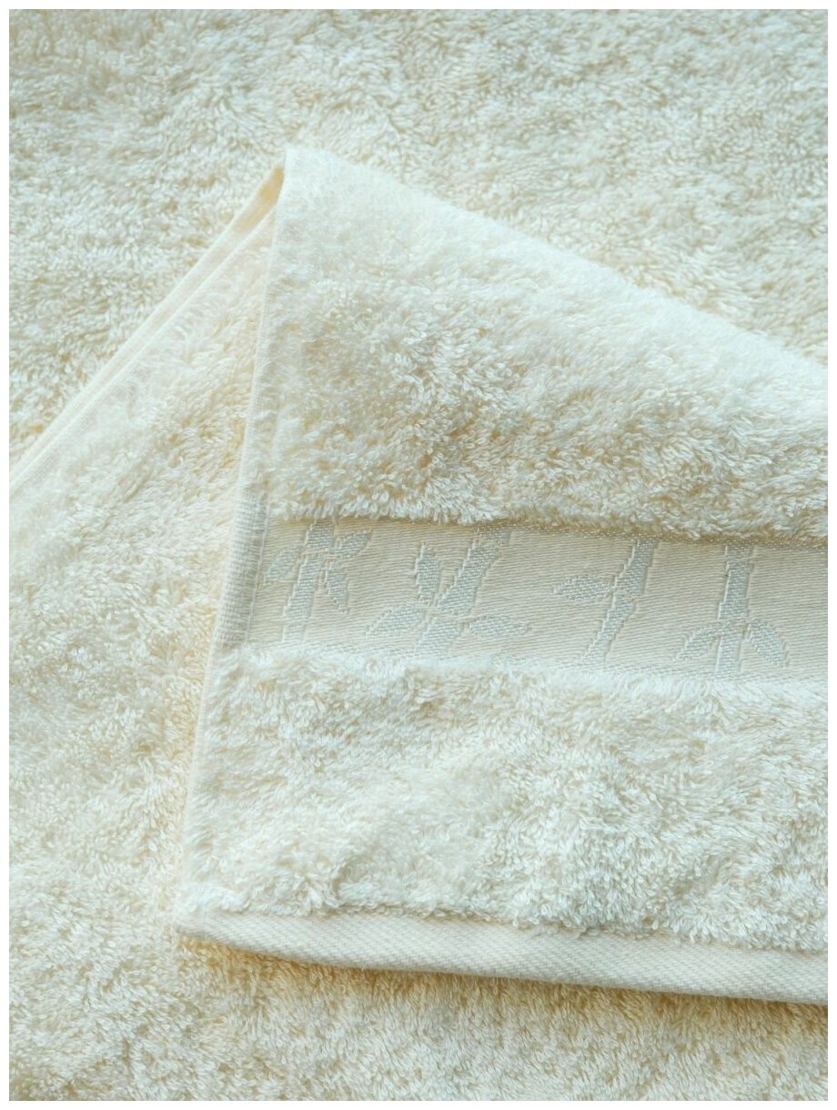 Полотенце махровое банное бамбук 50х90 см PUPILLA Gold молочный Турция - фотография № 3