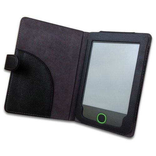 фото Чехол-обложка футляр mypads для pocketbook 614 basic 2 из качественной эко-кожи с визитницей и кармашком черный