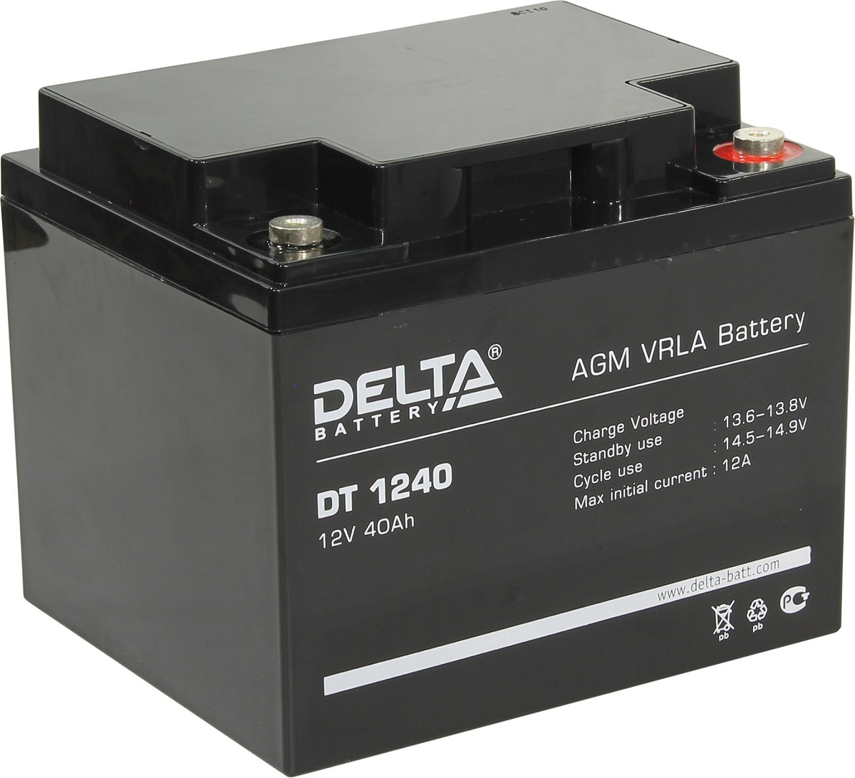 Аккумулятор для ИБП Delta DT 1240 12V AGM (40 Ач)