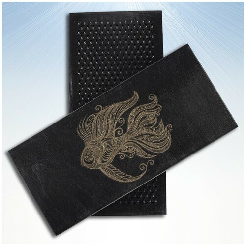 фото Доска садху для йоги с динамическими гвоздями море рыба - 1201 woodart