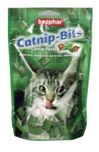 Catnip Bits (Beaphar) подушечки для кошек, с кошачьей мятой, 150 г - фотография № 5