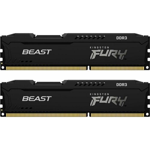 Память оперативная DDR3 Kingston Fury Beast 8Gb KIT 2x4Gb 1600MHz pc-12800 Black KF316C10BBK28 606300₽