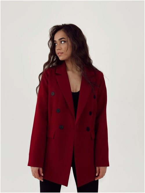 Пиджак , размер 42, бордовый