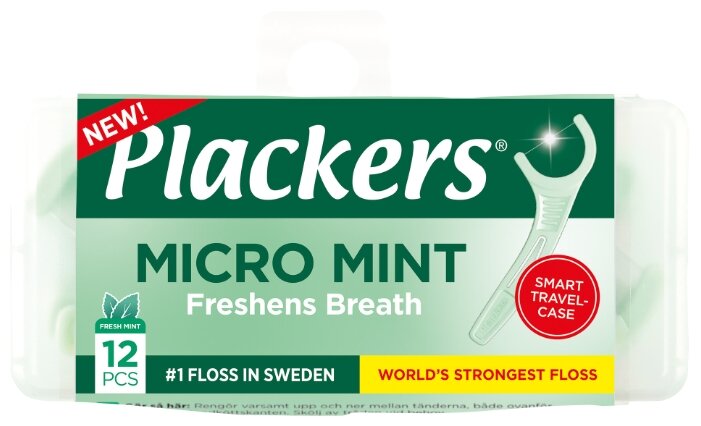Флоссеры Plackers Micro Mint Travel Case (12 шт.)